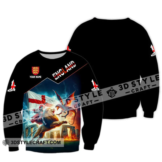 Unisex Shirt - Custom Name Sport Shirt - England Hero style option 4