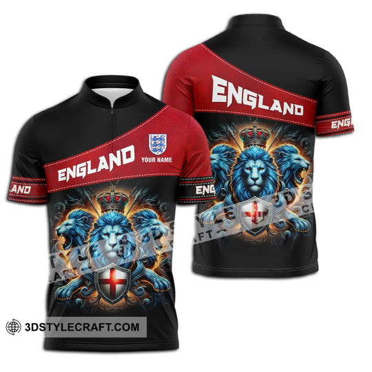 Unisex Shirt - Custom Name Sport Shirt, England Three Lions style option 2