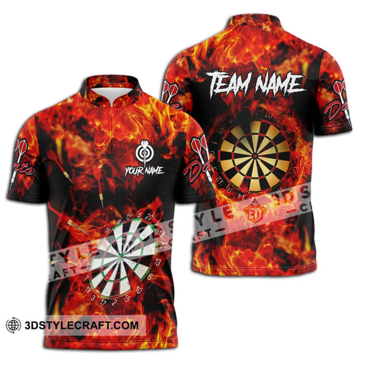 Unisex Shirt - Custom Name Sport Shirt, Fire Darts style option 2