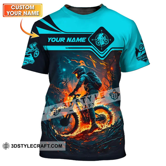 Unisex Shirt - Custom Name Sport Shirt, Fire Mountain Biker style option 1