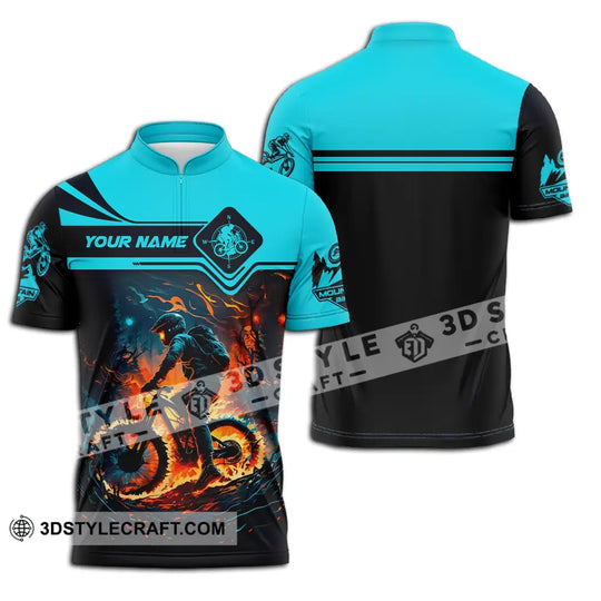 Unisex Shirt - Custom Name Sport Shirt, Fire Mountain Biker style option 2