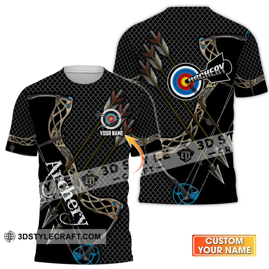 Unisex Shirt - Custom Name Sport Shirt, Three Arrows Archery style option 1