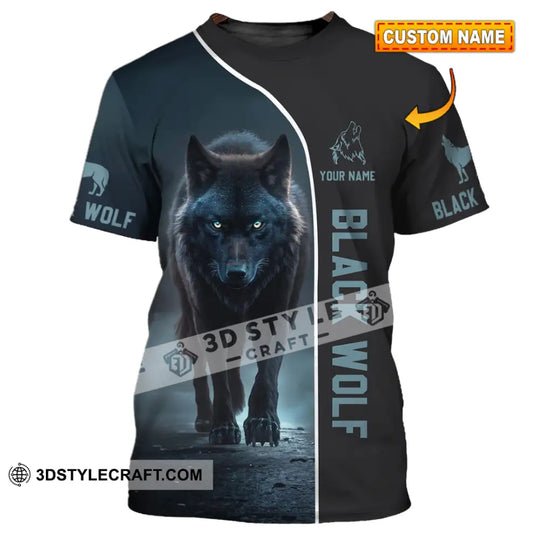 Unisex Shirt - Custom Name T-Shirt, Black Wolf style option 1