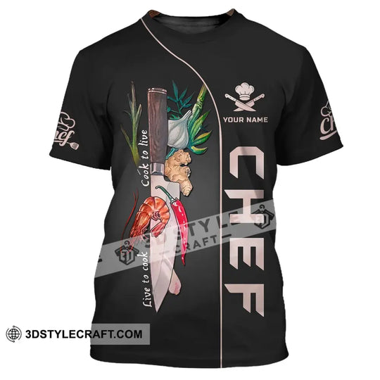 Unisex Shirt - Custom Name T-Shirt - Chef Clothing, Shirt For Chef style option 2