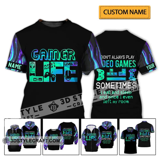 Unisex Shirt - Custom Name T-Shirt, I Don't Play Video Games Sometimes style option 2