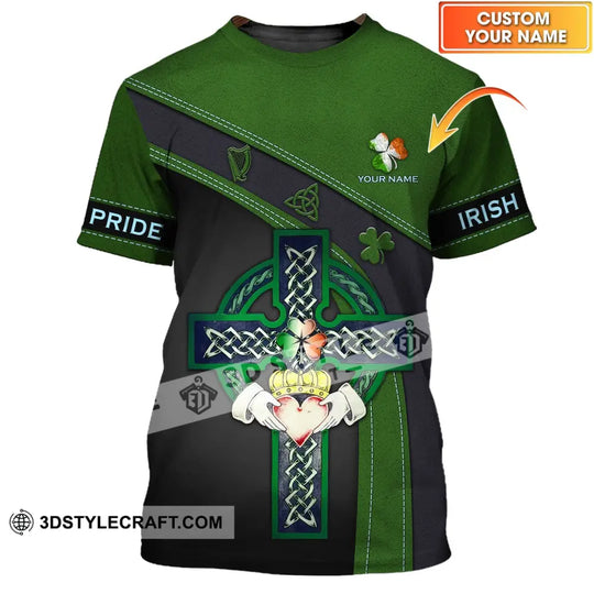 Unisex Shirt - Custom Name T-Shirt - Irish Pride, Happy Saint Patrick's Day style option 1