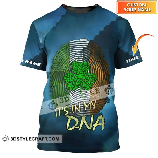 Unisex Shirt - Custom Name T-Shirt - It's In My DNA - Clover Shirt For Saint Patrick's Day style option 1