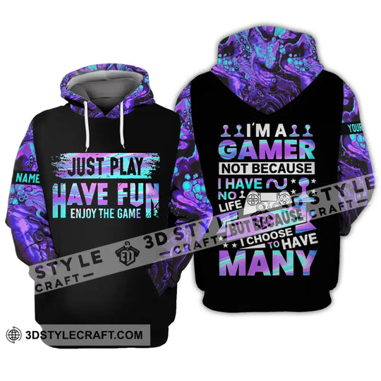 Unisex Shirt - Custom Name T-Shirt, Just Play Have Fun Enjoy The Game style option 3