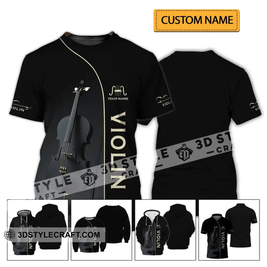 Unisex Shirt - Custom Name T-Shirt - Love Violin - Violin Lover Shirt style option 2