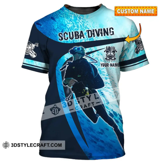 Unisex Shirt - Custom Name T-Shirt - Scuba Diving Oxygen Mask Clothing style option 1