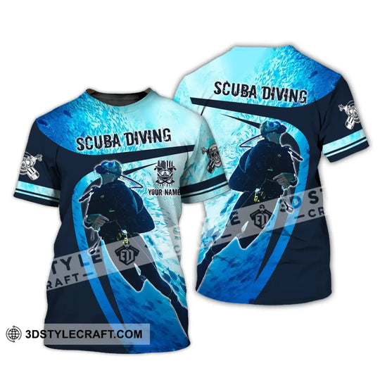Unisex Shirt - Custom Name T-Shirt - Scuba Diving Oxygen Mask Clothing style option 2