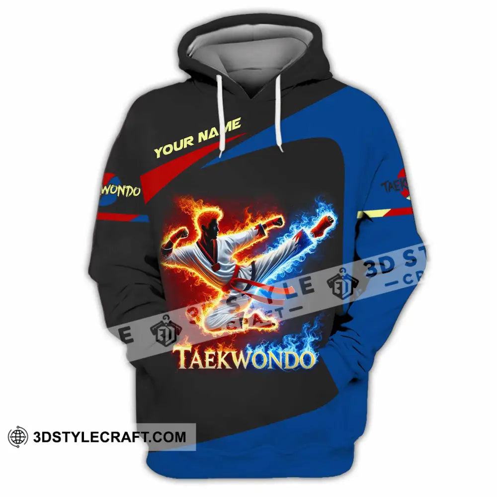 Unisex Shirt Custom Name Taekwondo Polo Long Sleeve Hoodie / S T-Shirt