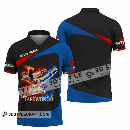 Unisex Shirt, Custom Name Taekwondo Shirt, Taekwondo Polo Long Sleeve Shirt style option 4