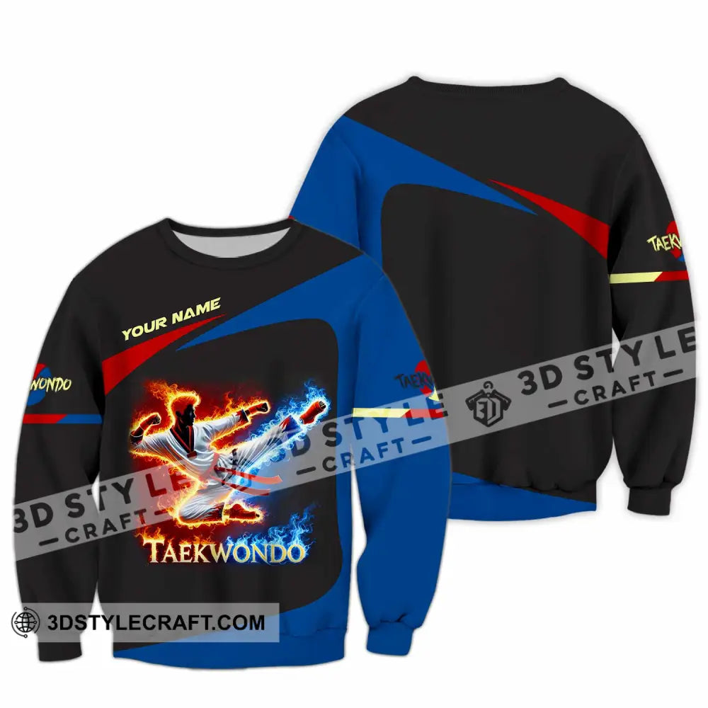 Unisex Shirt Custom Name Taekwondo Polo Long Sleeve / S T-Shirt