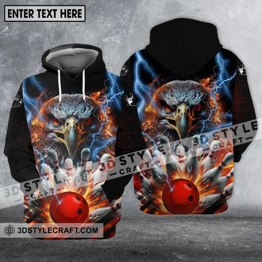 Unisex Shirt - Custom Name Shirt - Team Name Shirt, Bowling Eagle Fire Ball style option 3