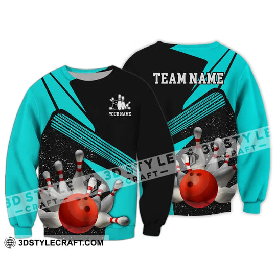 Unisex Shirt - Custom Name Shirt - Team Name Shirt, Cyan Bowling Shirt style option 4