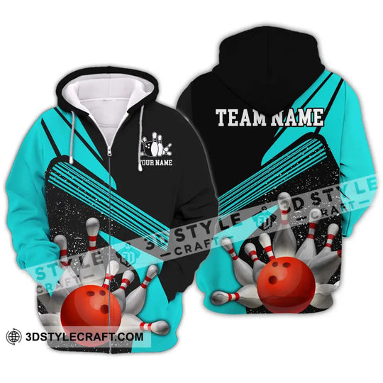 Unisex Shirt - Custom Name Shirt - Team Name Shirt, Cyan Bowling Shirt style option 2