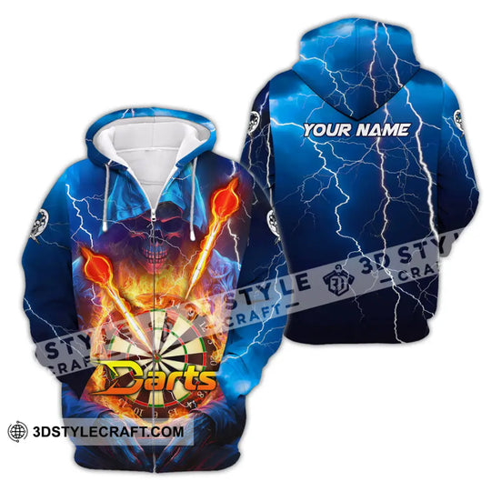 Unisex Shirt - Custom Name The Skull Darts Sport Shirt, Fire And Ice Darts style option 2