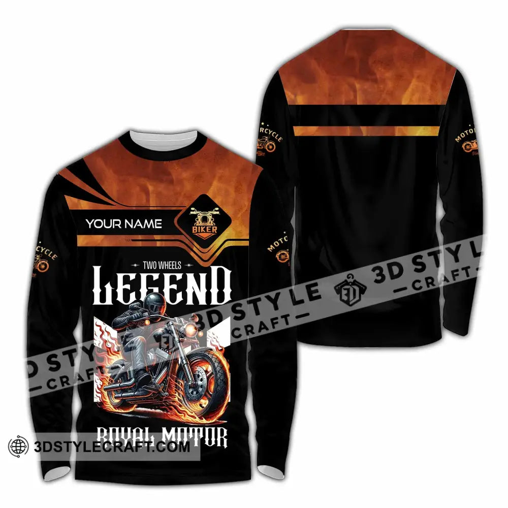 Unisex Shirt Custom Name Vintage Motorbike Love T-Shirt Long Sleeve / S T-Shirt