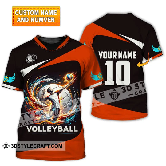 Unisex Shirt, Custom Name Volleyball Shirt, T-Shirt for Volleyball Club, Gift for Volleyball Players style option 1