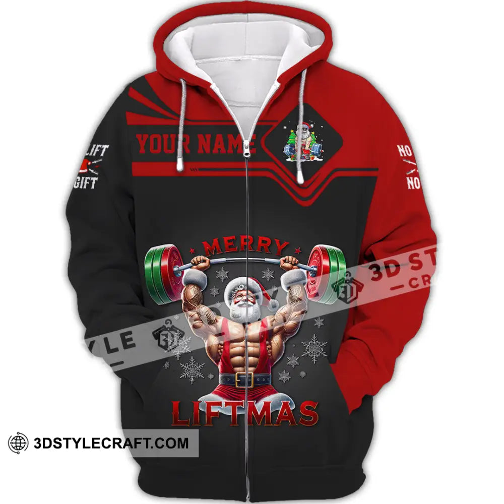Unisex Shirt Custom Name Weight Lifting Christmas Gift For Gym Lover Zipper Hoodie / S T-Shirt