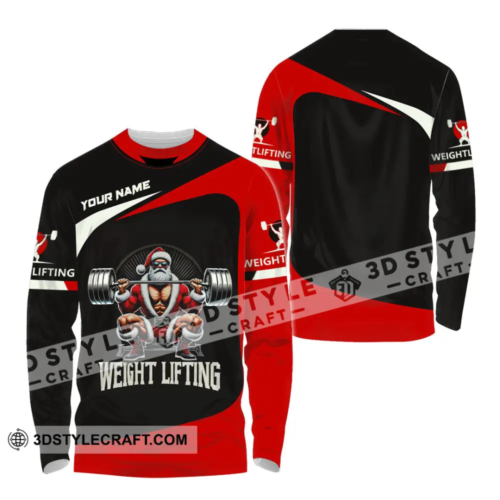 Unisex Shirt Custom Name Weight Lifting Gym Lover Christmas Gift Long Sleeve / S T-Shirt