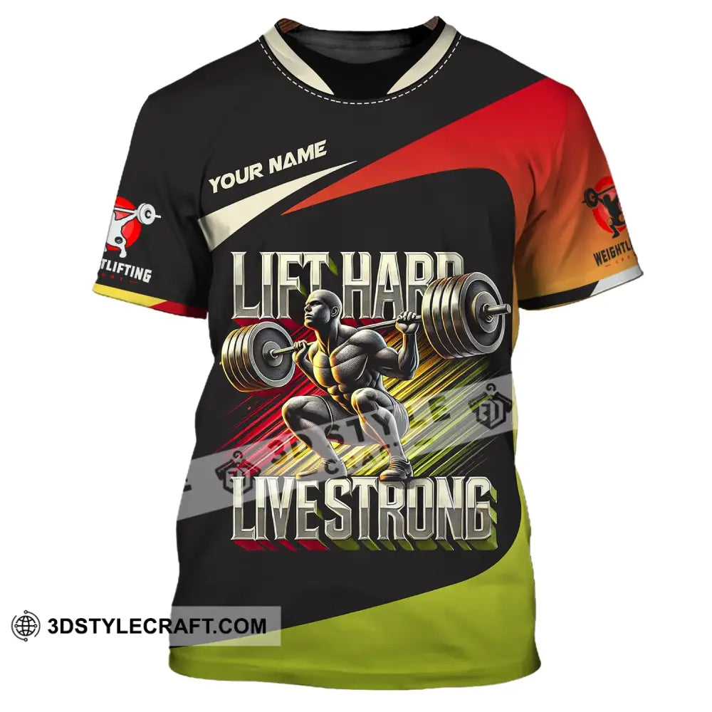 Unisex Shirt Custom Name Weight Lifting Work Out Long Sleeve T-Shirt / S T-Shirt