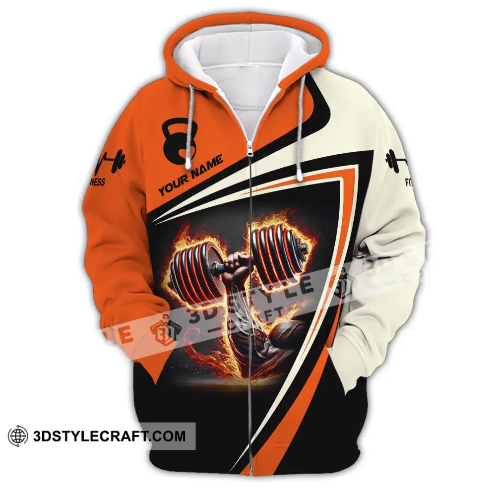 Unisex Shirt Custom Name Weight Lifting Work Out Long Sleeve Zipper Hoodie / S T-Shirt