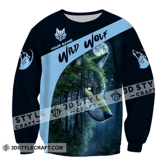 Unisex Shirt, Custom Name Wolf Shirt, Wild Wolf Shirt style option 4