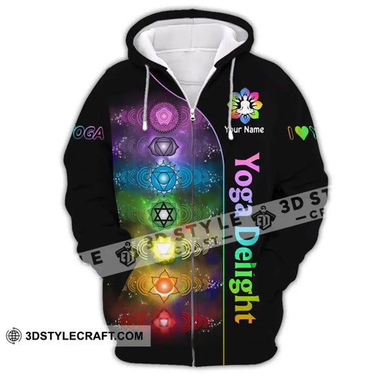 Unisex Shirt, Custom Name Yoga Delight Shirt, Yoga Love Hoodie Shirt Polo Long Sleeve Shirt style option 3
