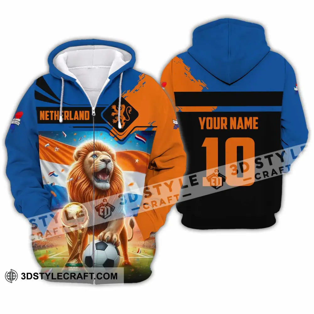 Unisex Shirt - Custom Netherlands 3D Shirt Zipper Hoodie / S T-shirt