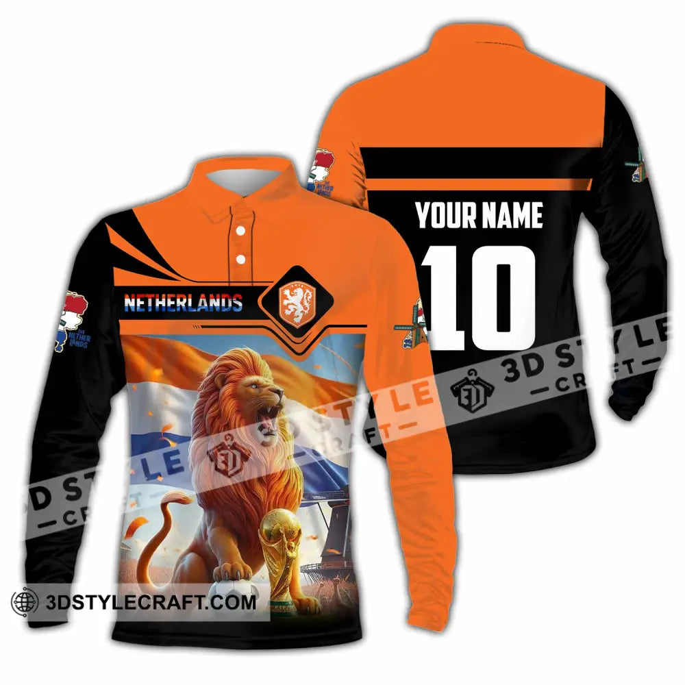 Unisex Shirt - Custom Netherlands World Cup 2026 3D Shirt Long Sleeve Polo / S T-shirt