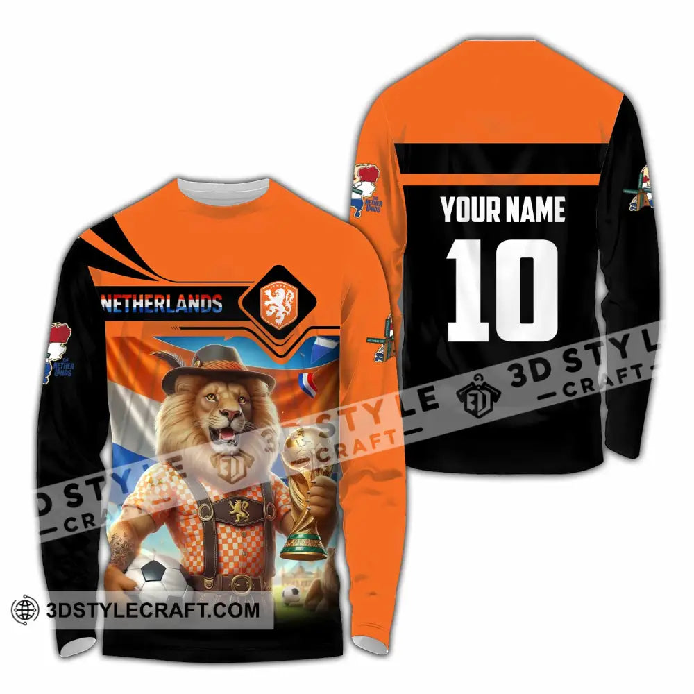 Unisex Shirt - Custom Netherlands World Cup 2026 3D Shirt Long Sleeve Shirt / S T-shirt