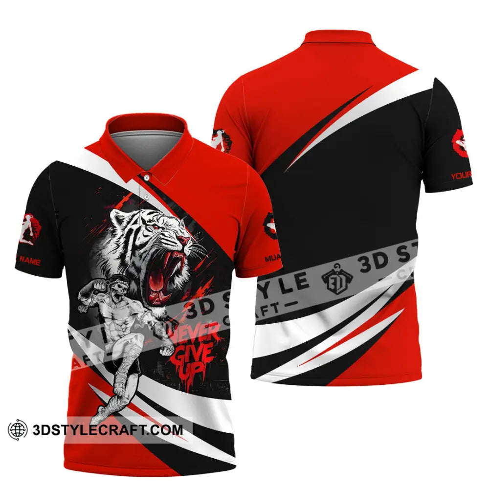 Unisex Shirt - Custom Never Give Up Muay Thai Shirt Polo Shirt / S T-shirt