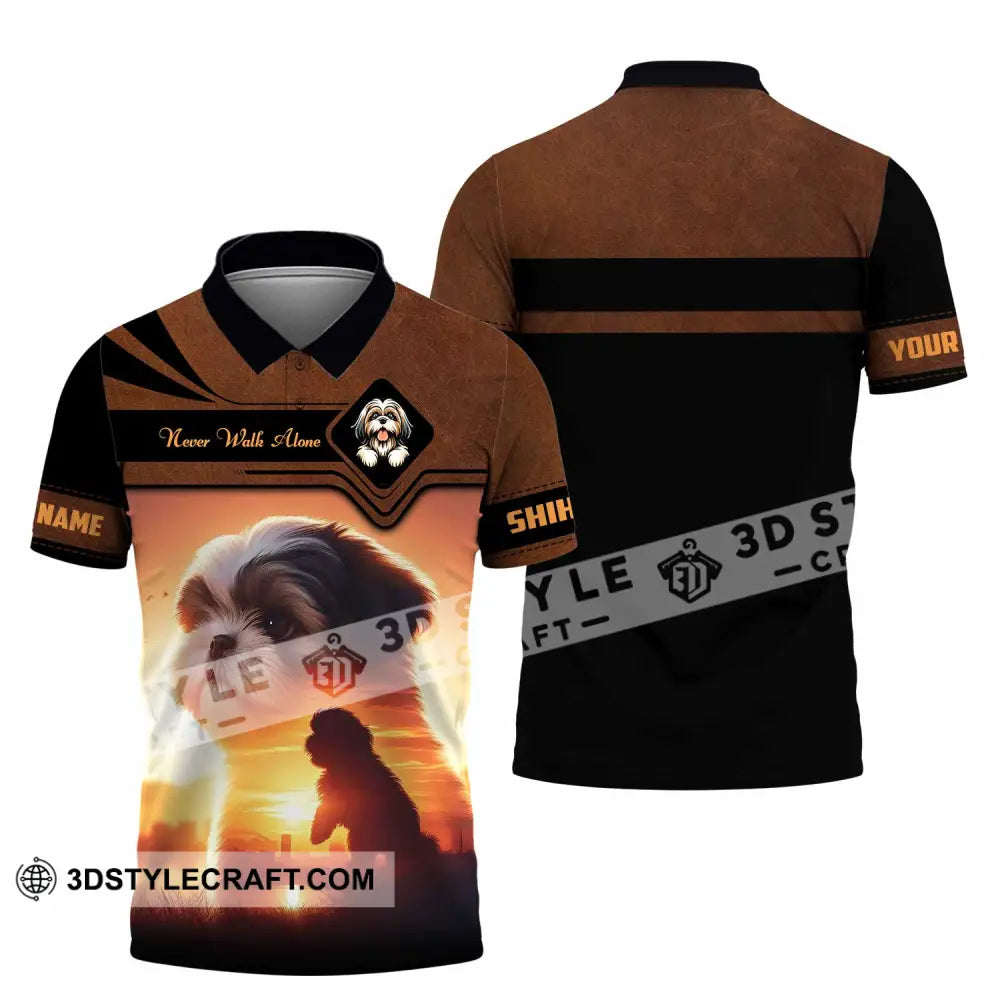 Unisex Shirt - Custom Never Walk Alone Shih Tzu Shirt Polo Shirt / S T-shirt