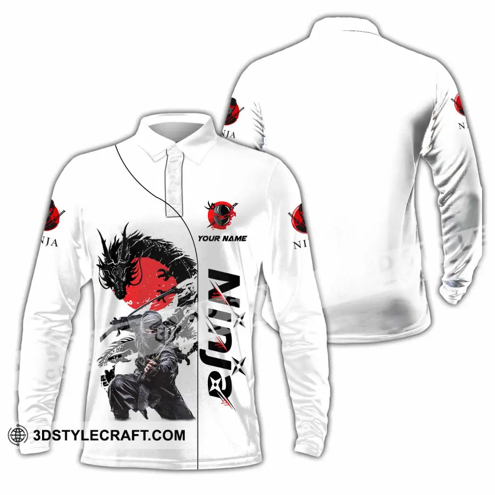 Unisex Shirt - Custom Ninja Design Shirt Long Sleeve Polo / S T-shirt