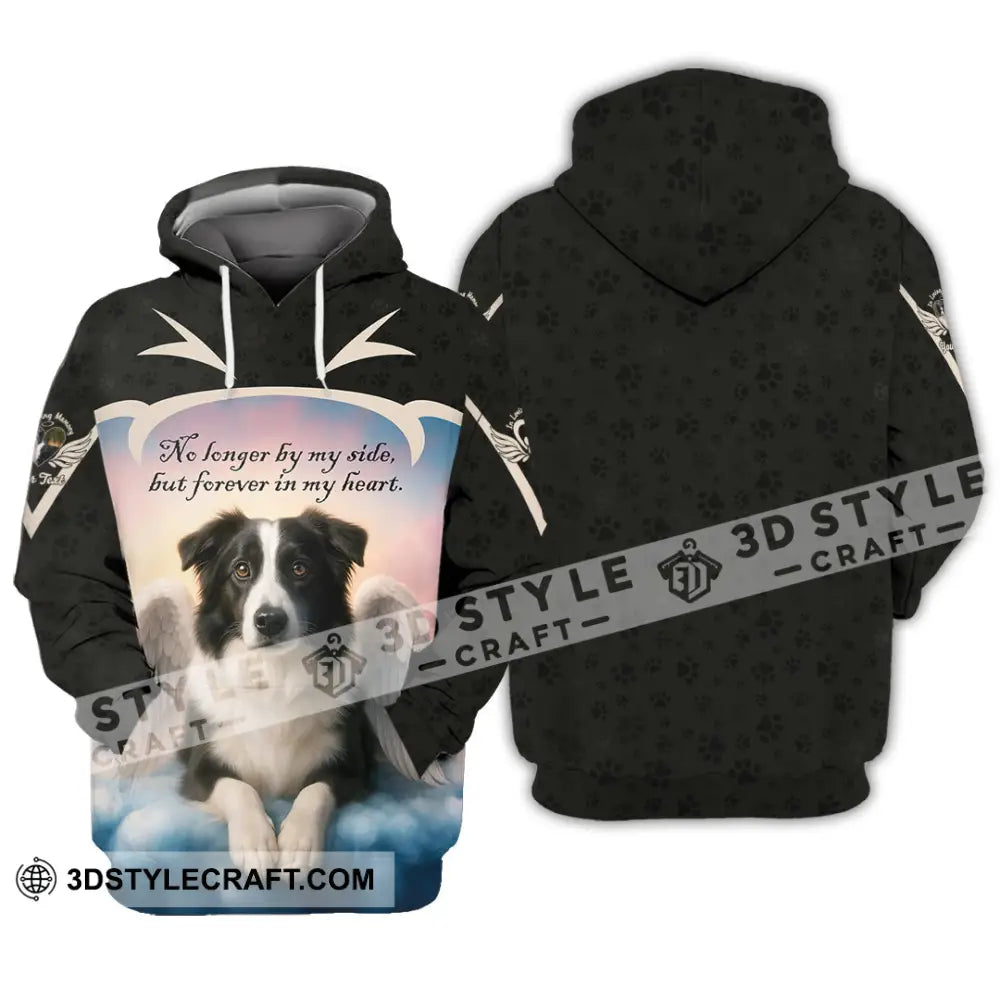 Unisex Shirt - Custom No Long By My Side But Forever In My Heart Border Collie Shirt Hoodie / S T-shirt