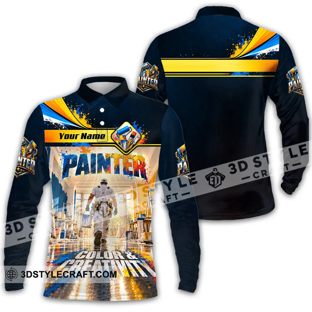 Unisex Shirt - Custom Painter Shirt - Long Sleeve Polo / S - T-shirt