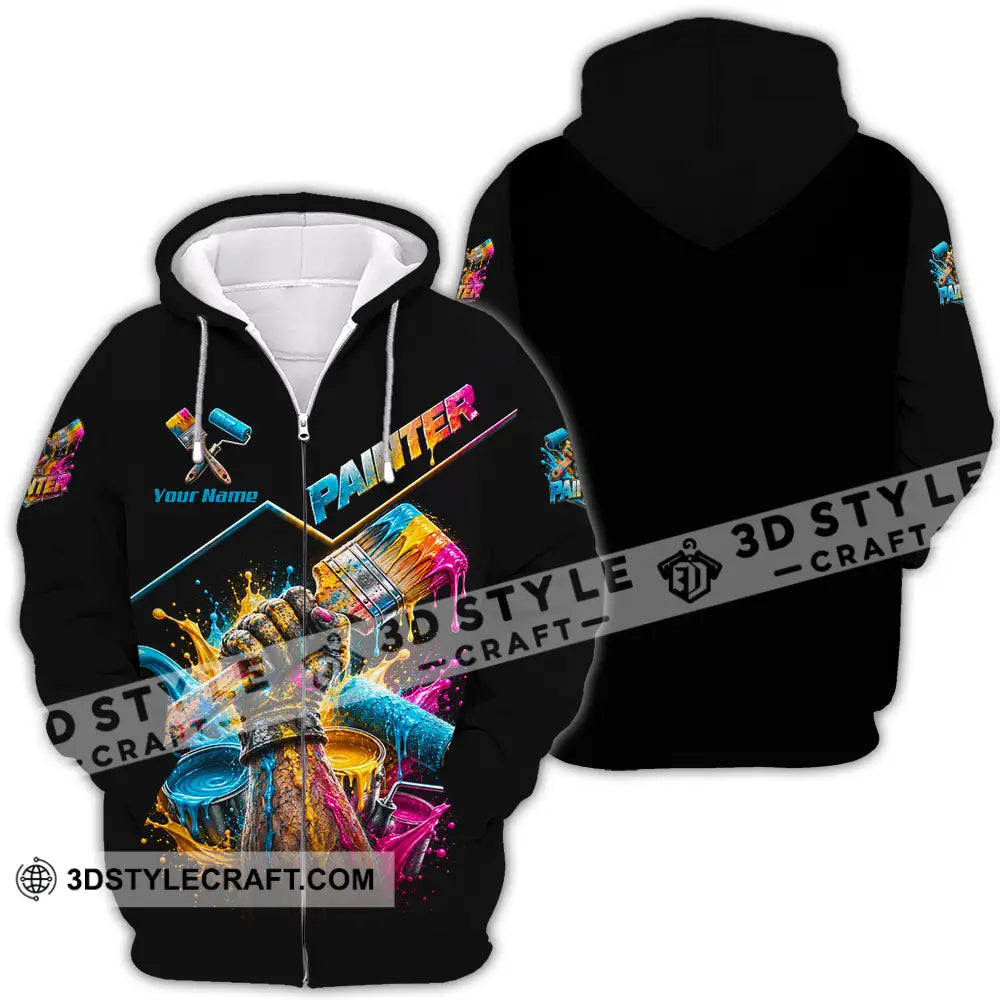 Unisex Shirt - Custom Painter Shirt - Zipper Hoodie / S - T-shirt