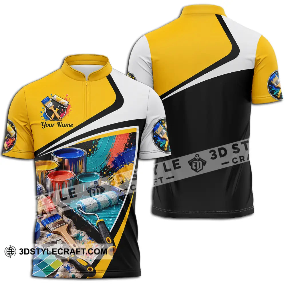 Unisex Shirt - Custom Painter Shirt - Zipper Polo Shirt / S - T-shirt
