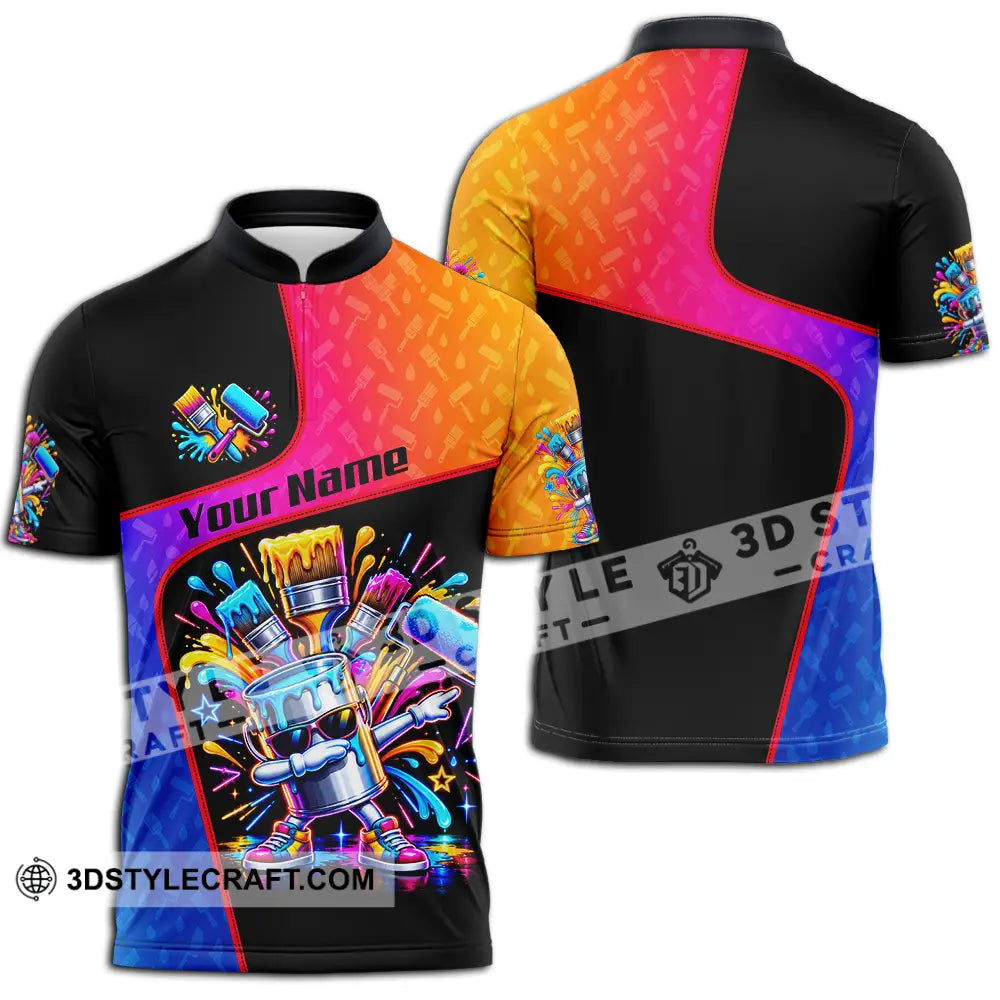 Unisex Shirt - Custom Painter Shirt - Zipper Polo Shirt / S - T-shirt