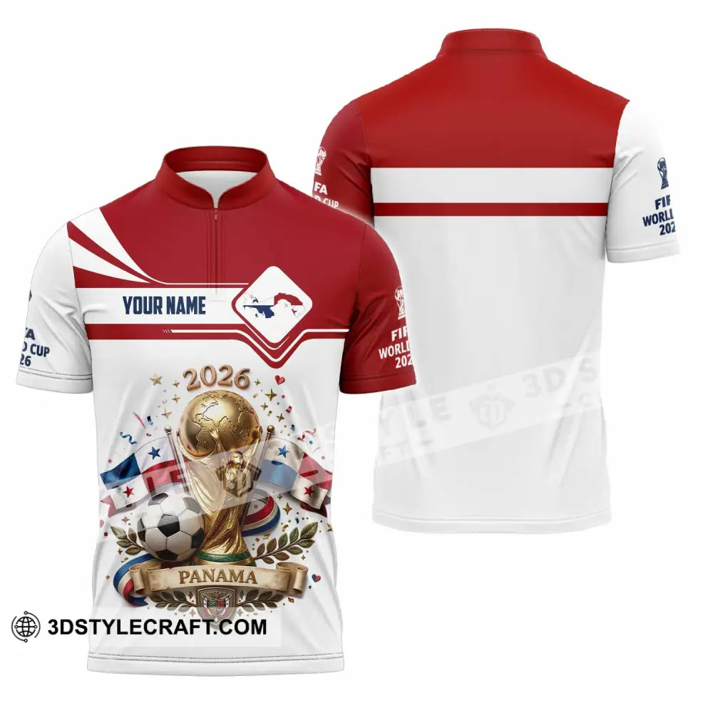 Unisex Shirt - Custom Panama World Cup 2026 3D Shirt - Zipper Polo Shirt / S - T-shirt