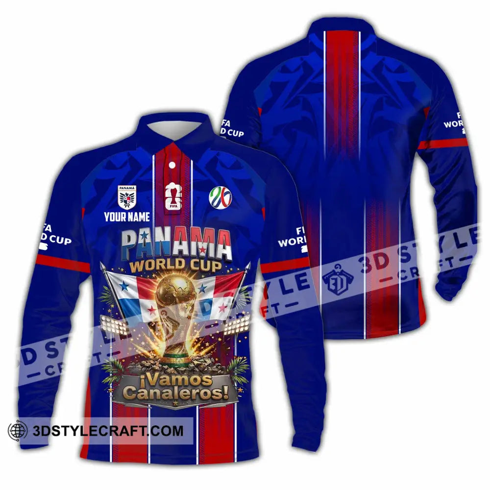 Unisex Shirt - Custom Panama World Cup 2026 Shirt - Long Sleeve Polo / S - T-shirt