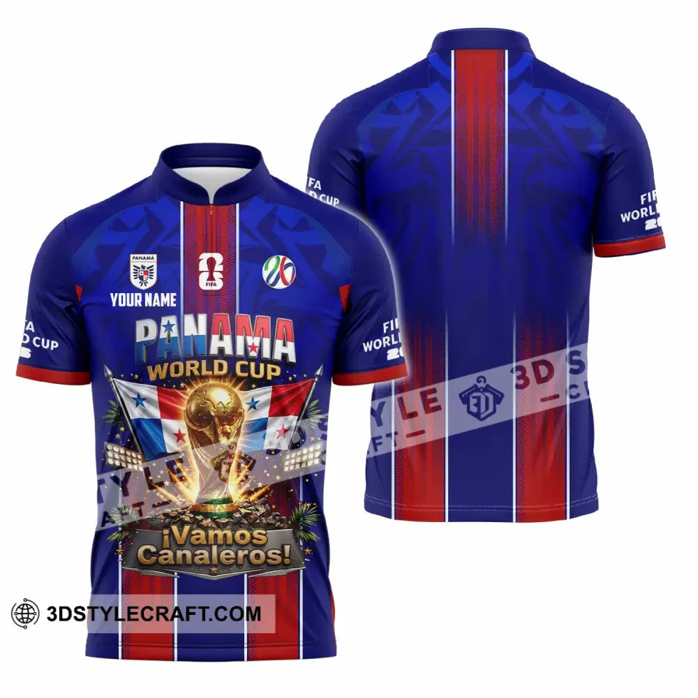Unisex Shirt - Custom Panama World Cup 2026 Shirt - Zipper Polo Shirt / S - T-shirt