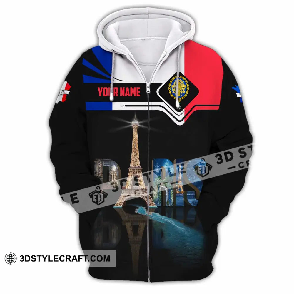 Unisex Shirt - Custom Paris 3D Shirt Zipper Hoodie / S T-shirt
