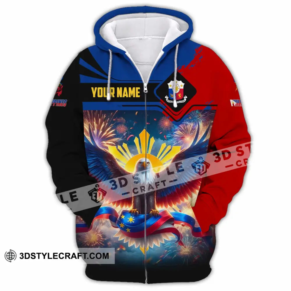 Unisex Shirt - Custom Philippines 3D Shirt Zipper Hoodie / S T-shirt