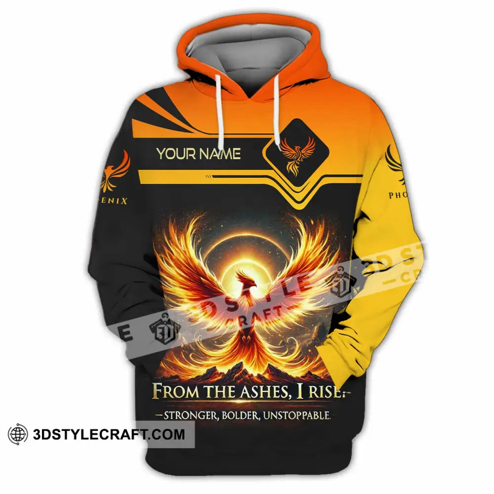 Unisex Shirt - Custom Phoenix From The Ashes I Rise Stronger Bolder Unstoppable Shirt Hoodie / S T-shirt
