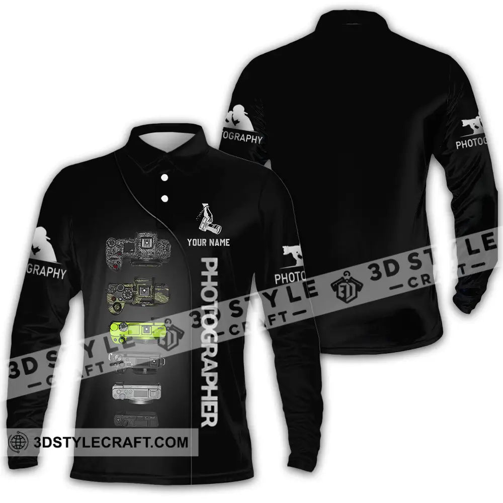 Unisex Shirt - Custom Photographer 3D Shirt Long Sleeve Polo / S T-shirt