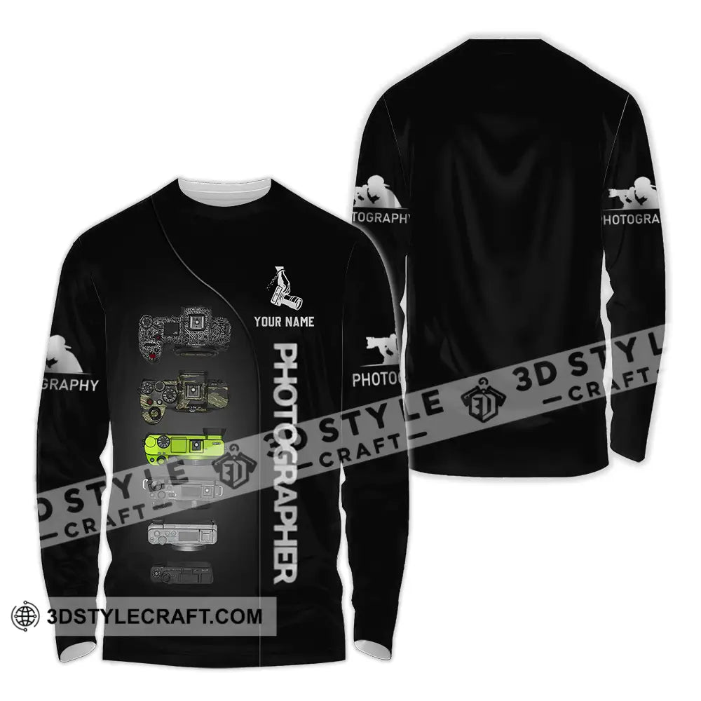Unisex Shirt - Custom Photographer 3D Shirt Long Sleeve Shirt / S T-shirt