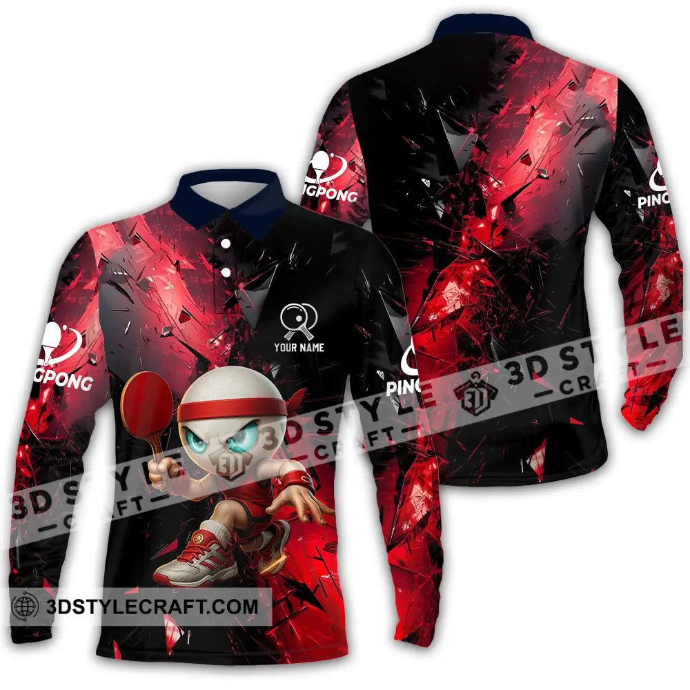 Unisex Shirt - Custom Ping Pong Shirt Long Sleeve Polo / S T-shirt